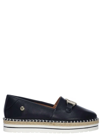 Shop Moschino Leather Slip On In Nero