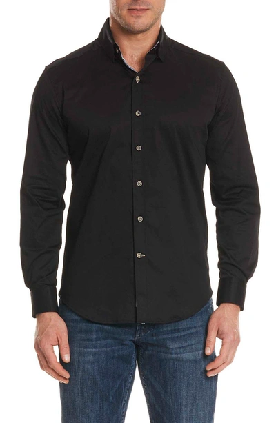 Shop Robert Graham Caruso Tailored Fit Sport Shirt In Black