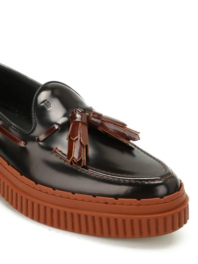 Shop Tod's Flat Shoes In Black+date
