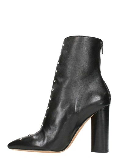Shop Iro Bk Studded Leather Booties In Black