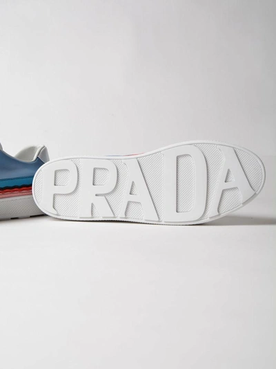 Shop Prada Lace-up Sneakers In Bianco