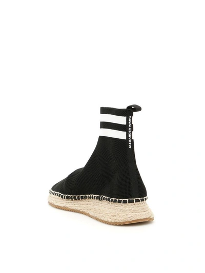 Shop Alexander Wang Dylan Knit Espadrilles In Black Whitenero