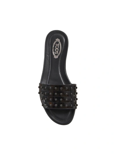 Shop Tod's Black Gommini Slides