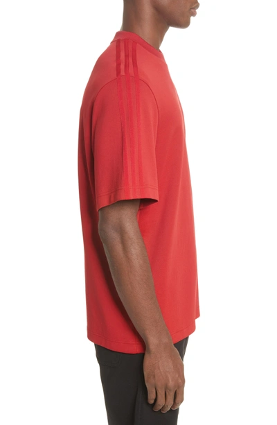 Shop Y-3 X Adidas Stripe Crewneck T-shirt In Red