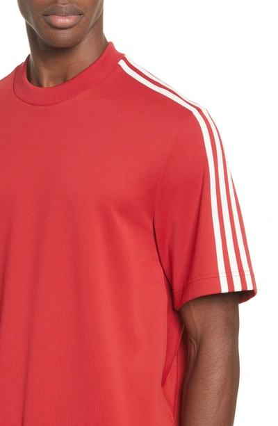 Shop Y-3 X Adidas Stripe Crewneck T-shirt In Red