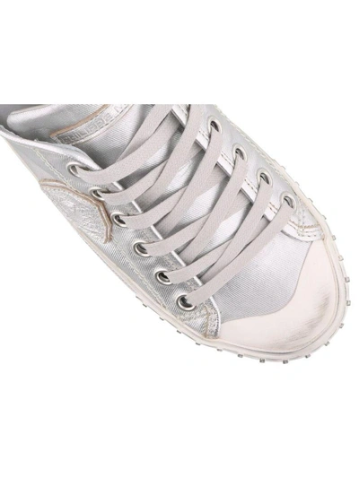 Shop Philippe Model Gare Sneakers In Silver