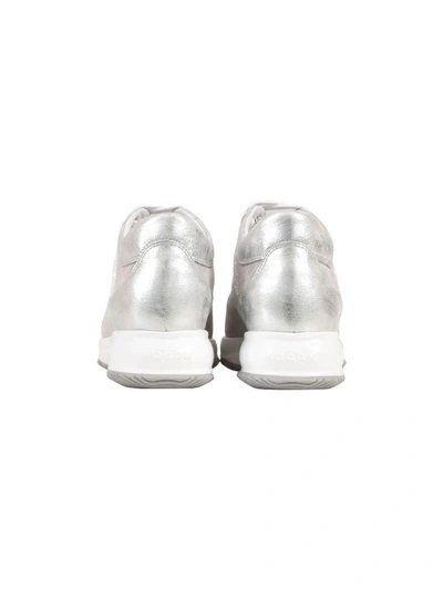 Shop Hogan Sequinned Suede Sneaker In Grigio-argento