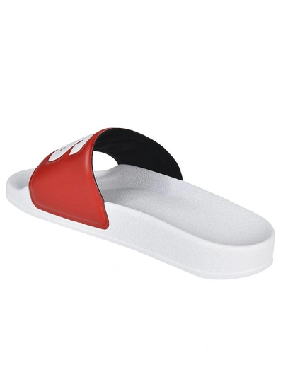 Shop Msgm Logo Sliders In Red E White