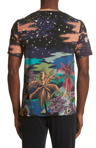 Shop Paul Smith Palm Tree Print T-shirt In 59 Midnight