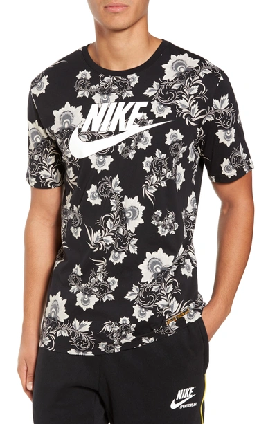 Nike Men's Sportswear Floral T-shirt, Black | ModeSens
