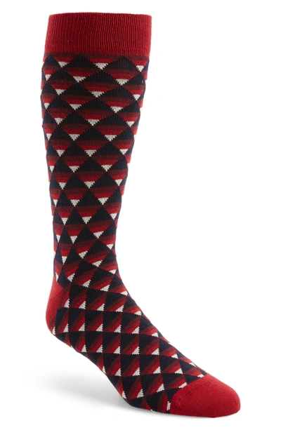 Shop Ted Baker Geo Pattern Socks In Dark Red
