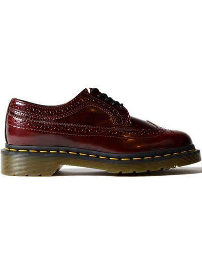 Shop Dr. Martens Vegan Derby Shoes In Cherry Red