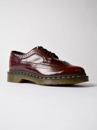 Shop Dr. Martens Vegan Derby Shoes In Cherry Red