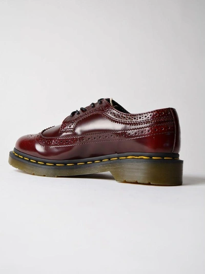 Shop Dr. Martens Vegan Derby Shoes In Cherry Red