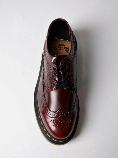 Shop Dr. Martens Vegan Derby Shoes In Cherry Red