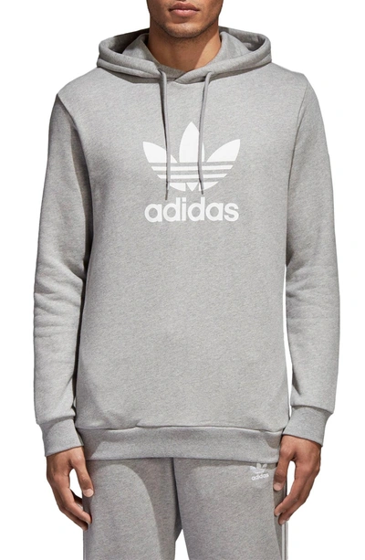Shop Adidas Originals Trefoil Warm-up Hoodie In Med Grey Hthr