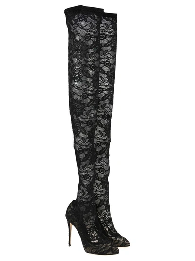 Shop Dolce & Gabbana High Sock Lace Boot In Black