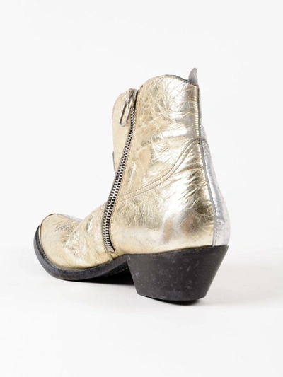 Shop Golden Goose Young Boots In Gold And Silver