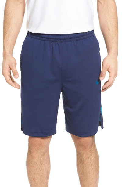 Shop Nike Elite Stripe Basketball Shorts In Binary Blue/ Light Blue