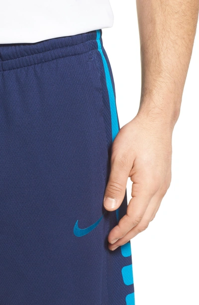 Shop Nike Elite Stripe Basketball Shorts In Binary Blue/ Light Blue