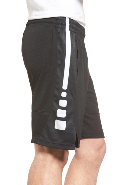 Shop Nike Elite Stripe Basketball Shorts In Black/ White