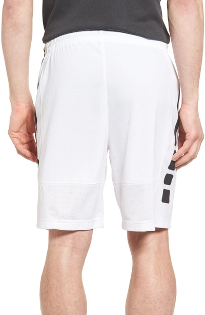 Shop Nike Elite Stripe Basketball Shorts In White/ Black