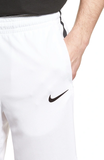 Shop Nike Elite Stripe Basketball Shorts In White/ Black
