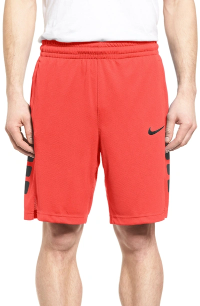Shop Nike Elite Stripe Basketball Shorts In University Red/ Black