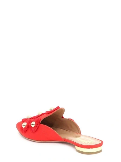 Shop Aquazzura Sunflower Slippers In Rosso