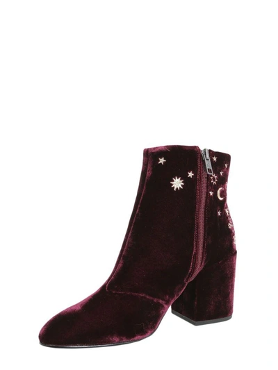 Shop Ash Elixir Velvet Ankle Boots In Bordeaux