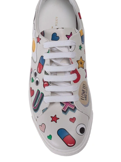 Shop Anya Hindmarch All Over Stickers Leather Low-top Sneakers In Multi