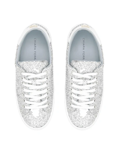 Shop Chiara Ferragni Silver Sneakers In Silver|bianco