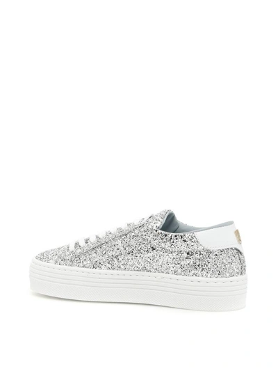 Shop Chiara Ferragni Silver Sneakers In Silver|bianco