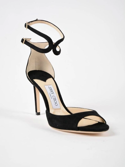 Shop Jimmy Choo Suede Sandal In Black