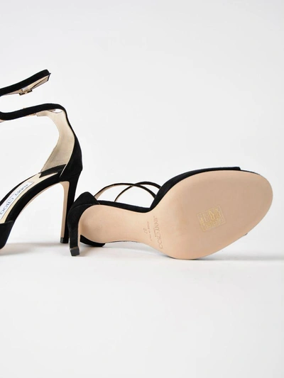 Shop Jimmy Choo Suede Sandal In Black