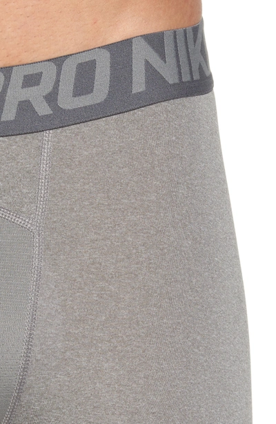 Shop Nike Pro Training Tights In Carbon Heather/dark Grey/black
