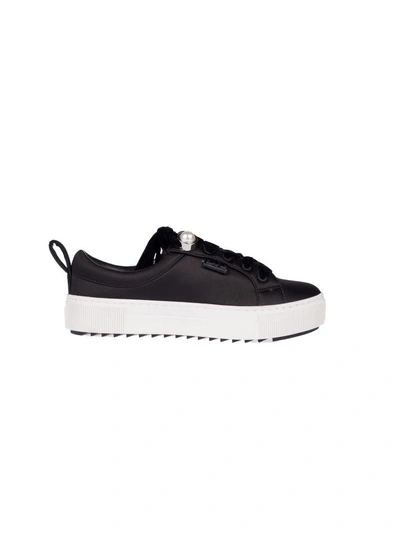 Shop Karl Lagerfeld Lace-up Platform Sneakers In Black