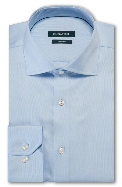Shop Bugatchi Shaped Fit Solid Dress Shirt In Sky