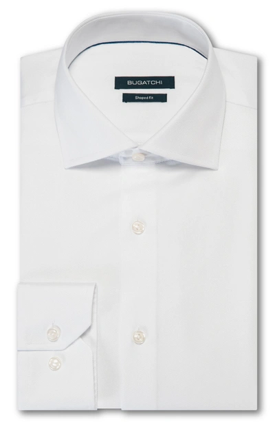 Shop Bugatchi Shaped Fit Solid Dress Shirt In White
