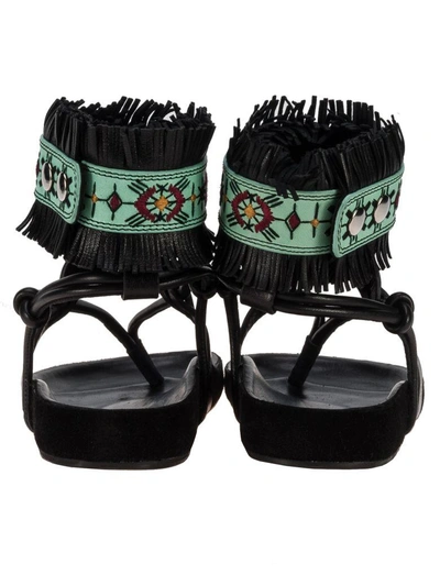 Shop Isabel Marant Eliby Sandal In Black Acquamarine