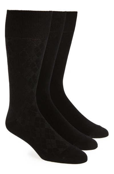 Shop Calvin Klein 3-pack Dress Socks In Black