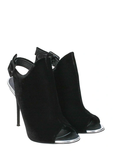 Shop Giuseppe Zanotti Black Velvet Sandals