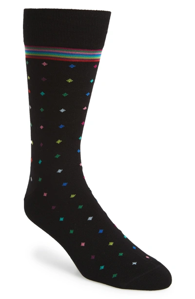 Shop Paul Smith Diamond Stripe Socks In Black