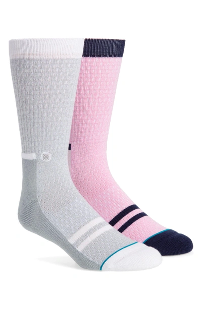 Shop Stance Lance Stripe Crew Socks In Pink