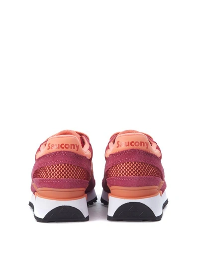 Shop Saucony Sneaker  Shadow In Fuchsia And Pink Suede And Fabric Mesh In Rosa