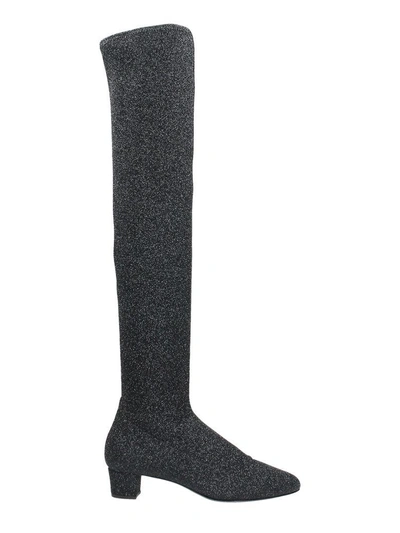 Shop Giuseppe Zanotti Pretty Glitter Sock Boots In Black