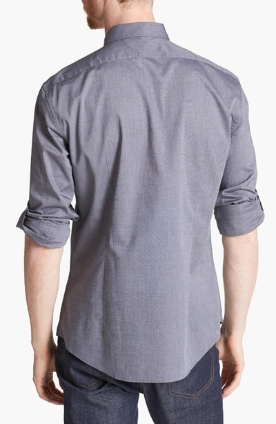 Shop John Varvatos Slim Fit Cotton Woven Shirt In Thunder