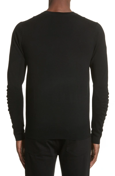 Shop Burberry Carter Merino Wool Crewneck Sweater In Black