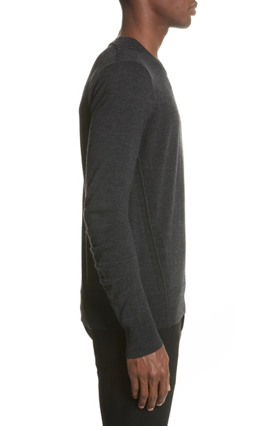 Shop Burberry Carter Merino Wool Crewneck Sweater In Charcoal