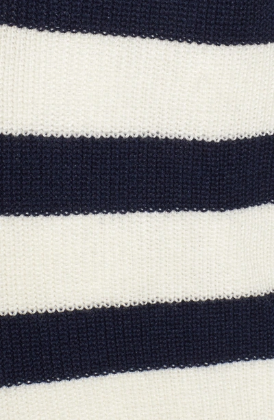 Shop Peter Millar Crown Cool Sailor Stripe Merino Wool & Linen Cardigan In Yankee Blue